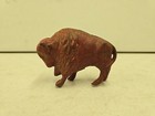 Antique 4  Original Cast Iron Red Buffalo Coin Bank