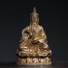 Chinese Antique Religious Bronze Clay Gold Buddha Statue   Decor Collect
