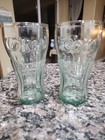 Pair Of Vintage Light Green Coca-cola Glasses