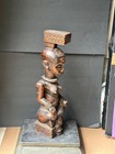 Vintage Kuba Seated Female Figure - African Wood Art 23 