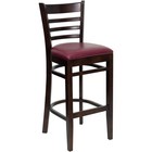 Flash Furniture Hercules Series 31  Ladder Back Bar Stool In Walnut