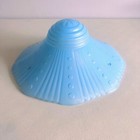 Vintage Art Deco Glass Ceiling Light Lamp Shade Bubbles And Fan Robins Egg Blue