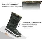 Women s Winter Warm Faux Fur Lined Mid Calf Snow Boots Zip Up Boots