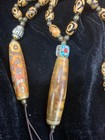 2pcs Pure Tibetan Natural Old Agate Dzi  3eyed  Beads Prayer Necklaces