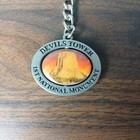Vintage Devils Tower Wyoming Keychain Silver 1st National Monument Nature Hiking