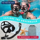 Adult Snorkeling Gear Set Dry Top Mask Anti Fog Panoramic Scuba Diving Goggles