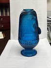 Viking Glass Owl Fairy Lamp Bluenique Blue  Minor Chip