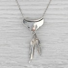 Vintage Navajo Native American Shell Pendant Necklace Sterling Silver 19 