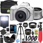 Canon Eos R50 Mirrorless Camera White   18-45mm Is Stm Lens Kit Premier Bundle