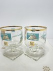 Set Of 2 Vintage Federal Glass Company Footed Cocktail Glasses 