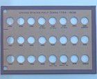 Wayte Raymond 1794-1873 Silver Half Dime 5c Five Cents Coin Board Album Page Lot