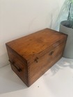Vintage Microscope Wood Lock Box Case  Missing Key