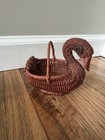Vintage Woven Wicker Duck   Chick Basket Set Cottage Core Farmhouse Decor 4   x5   