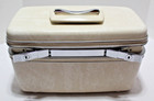 Vintage Samsonite Silhouette Train Case Luggage Makeup Mirror Beige Travel Tote