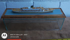 Vtg Travel Agency Ss Ryndam 13  Glass Case Wood Cruise Ship Holland America