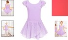 Lilac Tutu Skirted Leotard For Girls - Ruffle Sleeve Ballet Dance Dress 2-3t