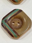 Set Of 4 Vintage Hand Painted Wood Buttons 13 16    Square