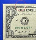 2013 B Duplicate Star Note Error  1 One Dollar Currency Note Washington Dc Print