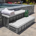 Xtremepowerus 36  Universal Spa Step And Hot Tub 2-steps Resin W  Storage  Grey