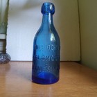 Allentown pa J wise 1860s Pretty Blue Slope Shoulder Blob Top Soda Bottle
