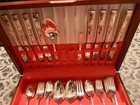 Vintage Community Oneida Morning Star Silverplate Flatware Set 50 Pc W  Chest