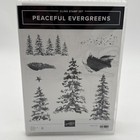Stampin Up Peaceful Evergreens Stamp   Die Set Trees Landscape Speckles