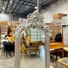 French Style Antique Vintage Silver Floor Mirror Refinished In Silver