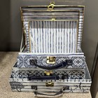 3 Decorative Stacking Paperboard Boxes Small Suitcase-style Nautical Theme Euc
