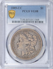 1889-cc Morgan Silver Dollar Pcgs Vg8 Key Date Nice Coin