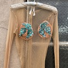 Vintage 1960s Fishnet Jumpsuit Mermaid Sequin Halloween Costume Showgirl Vintage