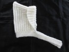 Vintage Child s girl s White Knit Tie Hat - May Be Unused