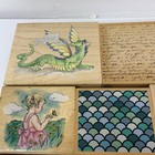Lot Of 23 Wood Mounted Rubber Stamps Different Sizes Some New 