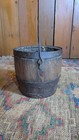 Antique Early Country Primitive Wood Small Paint Bucket 5 5  Patina