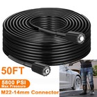 50 Ft High Pressure Washer Hose 5800 Psi M22-14mm Power Washer Extension Hose