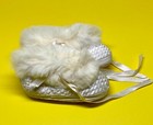 Vintage Mrs  Day s Ideal Baby Shoes Booties Fur Size 2 Off White 1960s