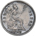 1843 Groat  fourpence  - Victoria British Silver Coin