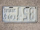 Maine 1917 License Plate Low 3 Digit 824 Nice With Makers Stamp
