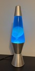 The Original Lava Lamp Blue With Silver Base Working 14 5  