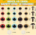 160pcs Animal Puppet Craft 10mm-18mm Plastic Safety Eyes For Diy Bear Doll Lot