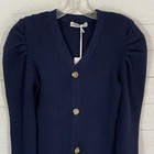 Grace Karin Womens Long Puff Sleeve Ribbed Knit Bodycon Sweater Dress Sz M Blue