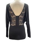 Karma Womens Blouse mini Dress Size Medium Long Sleeve Back Lace Details 