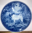 Vintage Pug Tove Svendsen Dog Plate Denmark Flow Blue Porcelain 7 5 