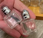 Vintage Miniature Glass Salt   Pepper Shakers Set Of 12 With Rack