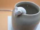 Cute  Vintage Gray Glazed Stoneware Mug Stein With A Mouse Crawling Out  Rare 