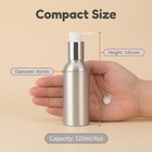 2 Pcs 120ml 4oz Aluminum Lotion Pump Bottle Soap Dispenser With White Pump Cream