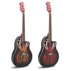 Glarry 41 Inch Cutaway Acoustic Guitar Grape Voice Hole Spruce Top Round Back