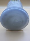 Antique Bohemian Satin Glass Vase Hand Painted Bird Floral Pontil Base C  1900