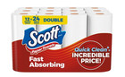 New 4 Pack Scott Paper Towels  Choose-a-sheet  12 Double Rolls Freeshipping