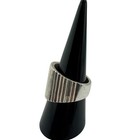 Taxco 925 Sterling Silver Ribbed Design Ring Sz 8 5 - 13 75g