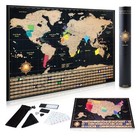 Deluxe Scratch Off World Map   Us Map - Travel Tracker With Accessories   Flags